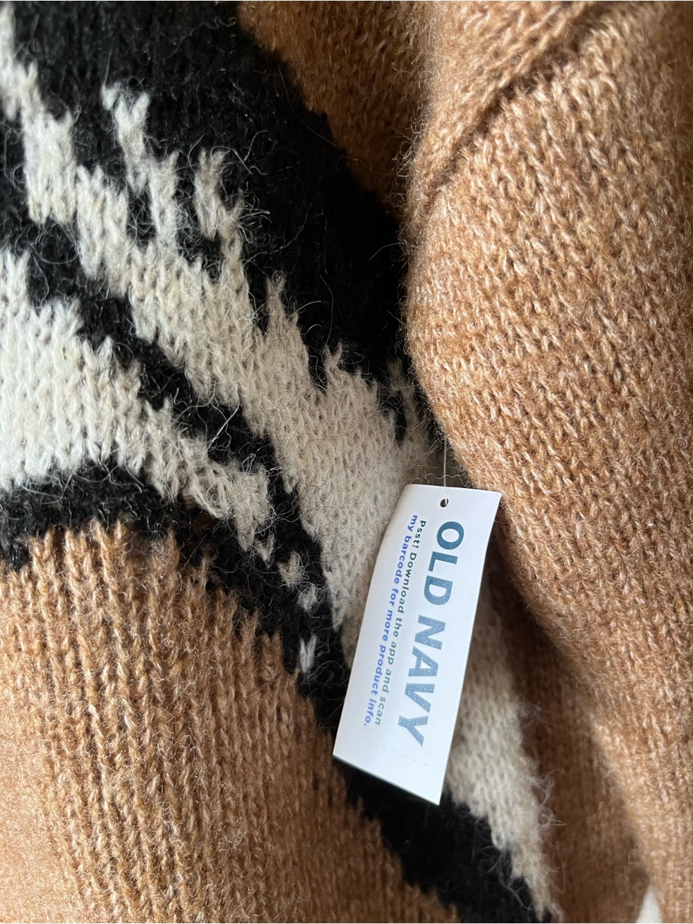 NWT Old Navy Brown Wool Blend Horse Graphic Cardigan Size Medium - Picture 7 of 11